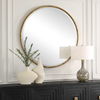 Sutton Aged Gold Round Mirror, by Uttermost, 47.25" width x 47.25" height x 1.5" depth thumbnail 4