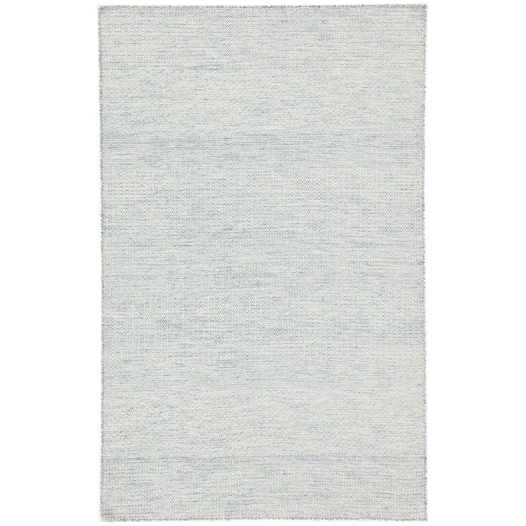 Provence Geometric Hand-Woven Wool Light Blue/Ivory Area Rug large image 