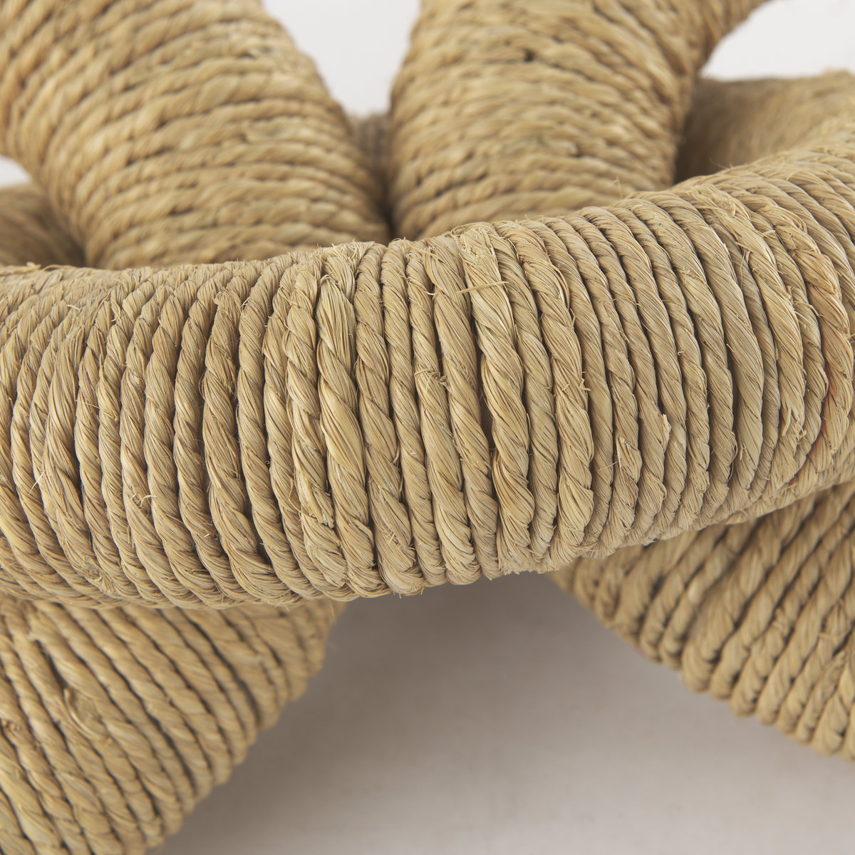 Alize Jute Wrapped Solid Wood Circular Chain Link Decorative Object, by Mercana, 14" length x 11" width x 8" height View 9