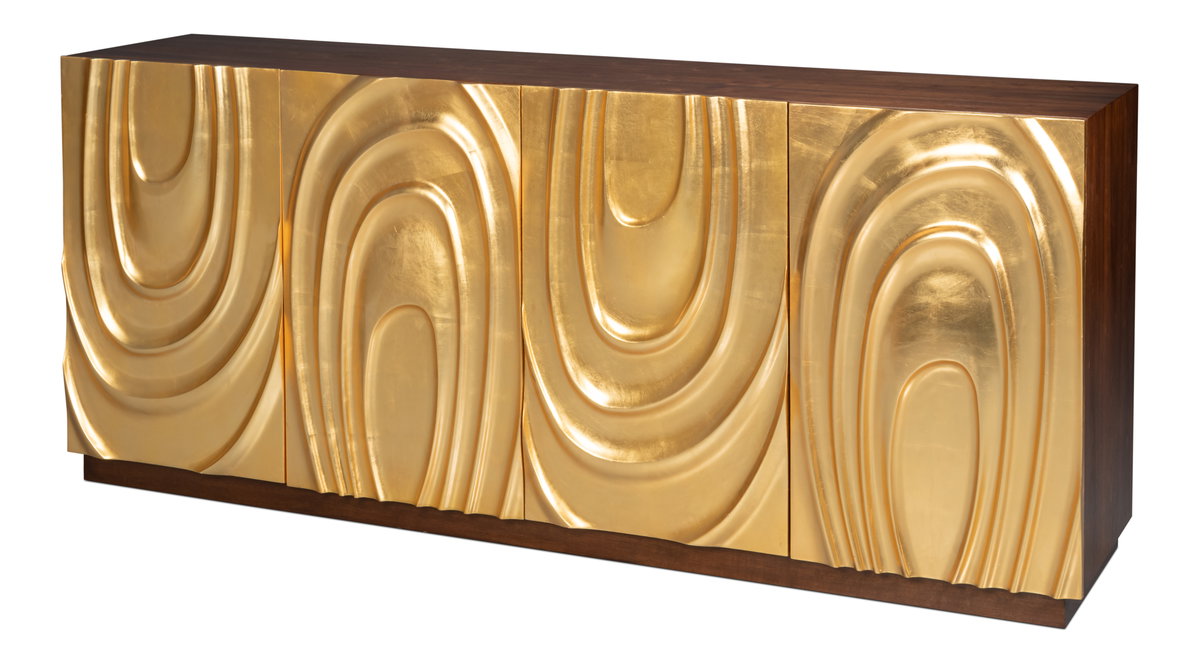 Capriole Credenza, by Sarreid, 1'8" length x 7'2" width x 3' height View 1