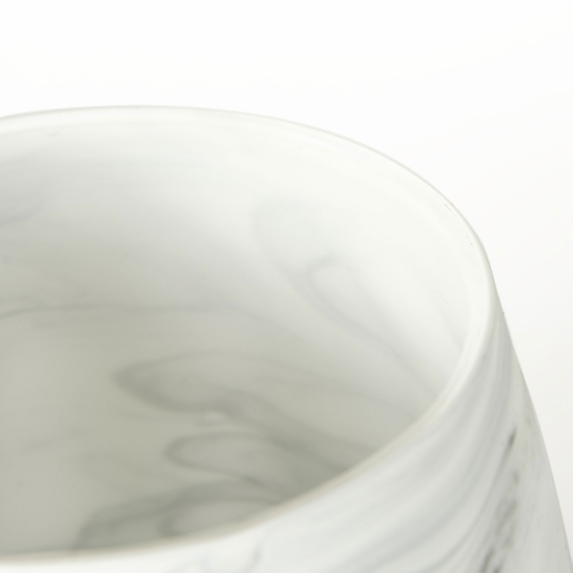 Volta I Short Gray Cream Glass Abstract Pattern Vase, by Mercana, 6.8" length x 6.8" width x 8.1" height View 6