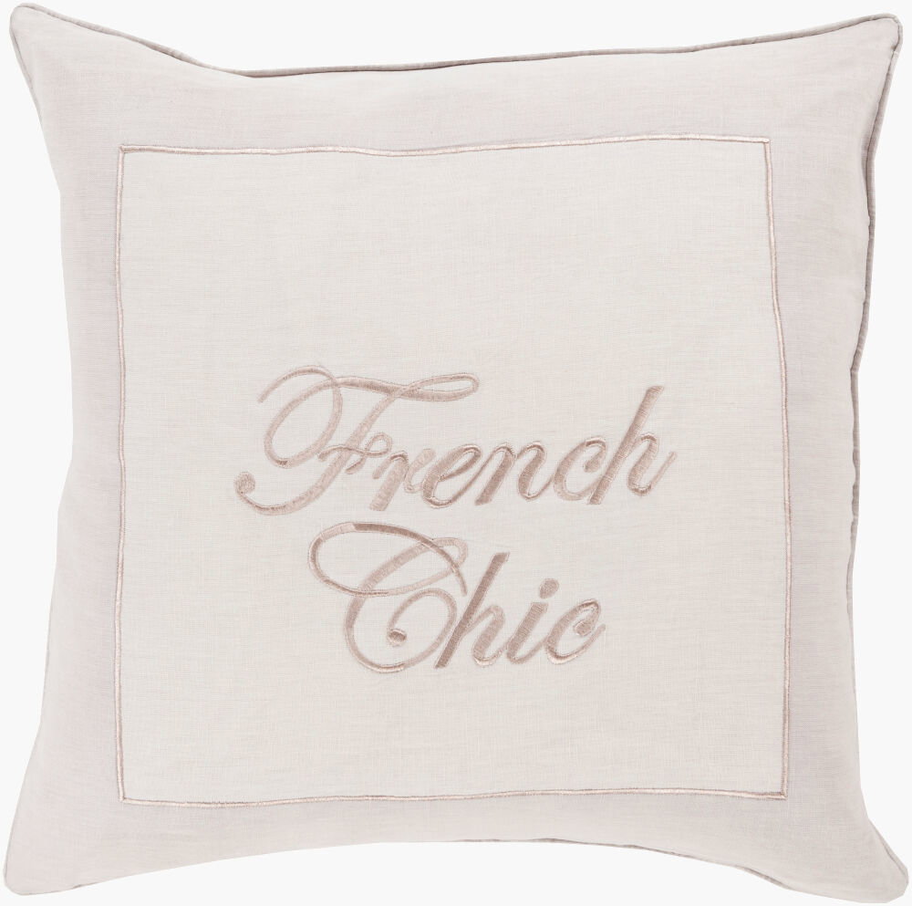 French Chic Accent Pillow, Decorative Pillow by Surya, 18" length x 18" width