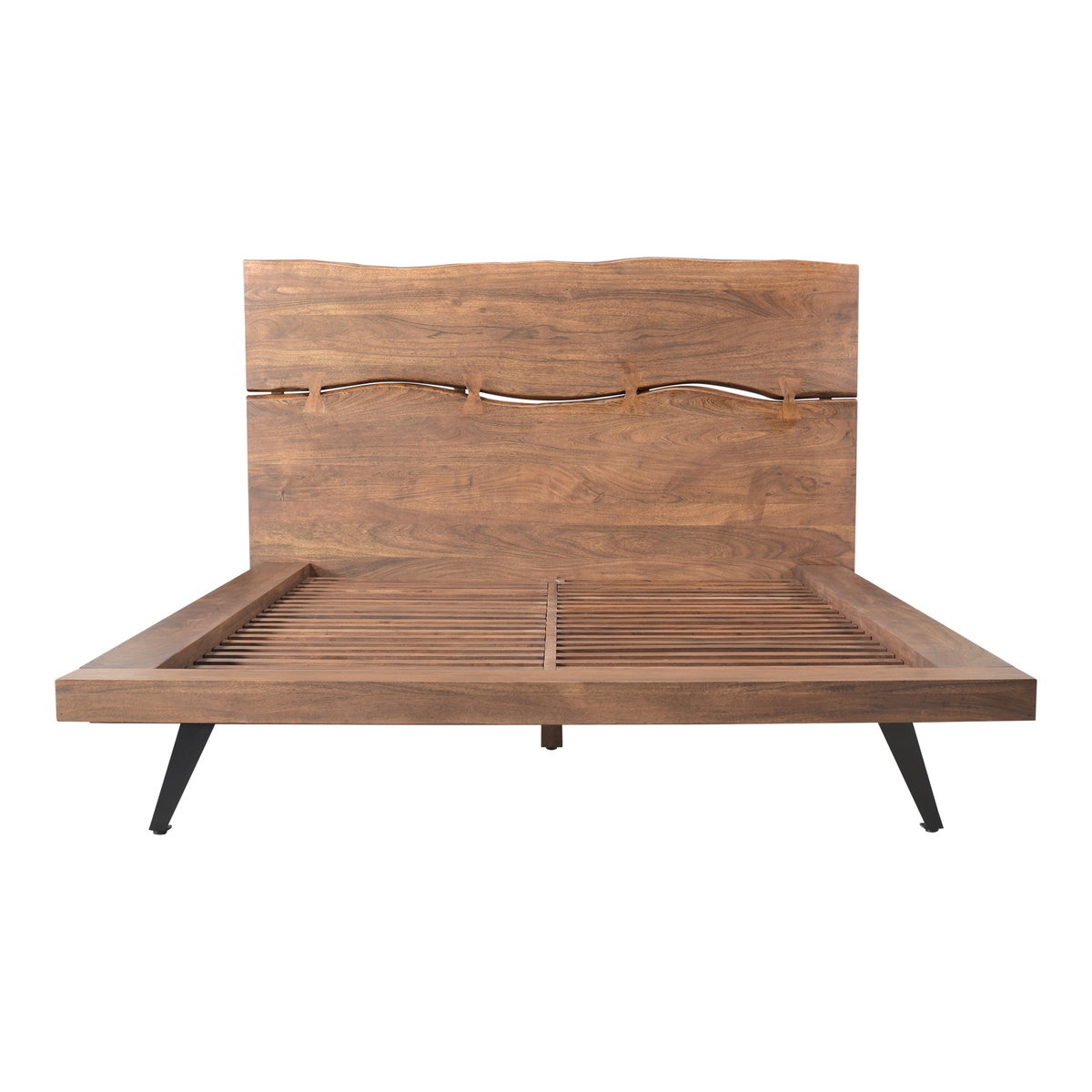 Madagascar Platform Bed Queen Brown, by Moe's Home, 75.25" width x 47" height x 91" depth View 2