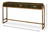 Shagreen Console Table  Leaf, by Sarreid, 1'2" length x 5'4" width x 2'10" height thumbnail 13
