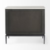 Divina Black-Brown Wood with White Marble Top and Black Metal Base Accent Cabinet, Cabinets & Chest by Mercana, 36" length x 18.5" width x 32" height thumbnail 7