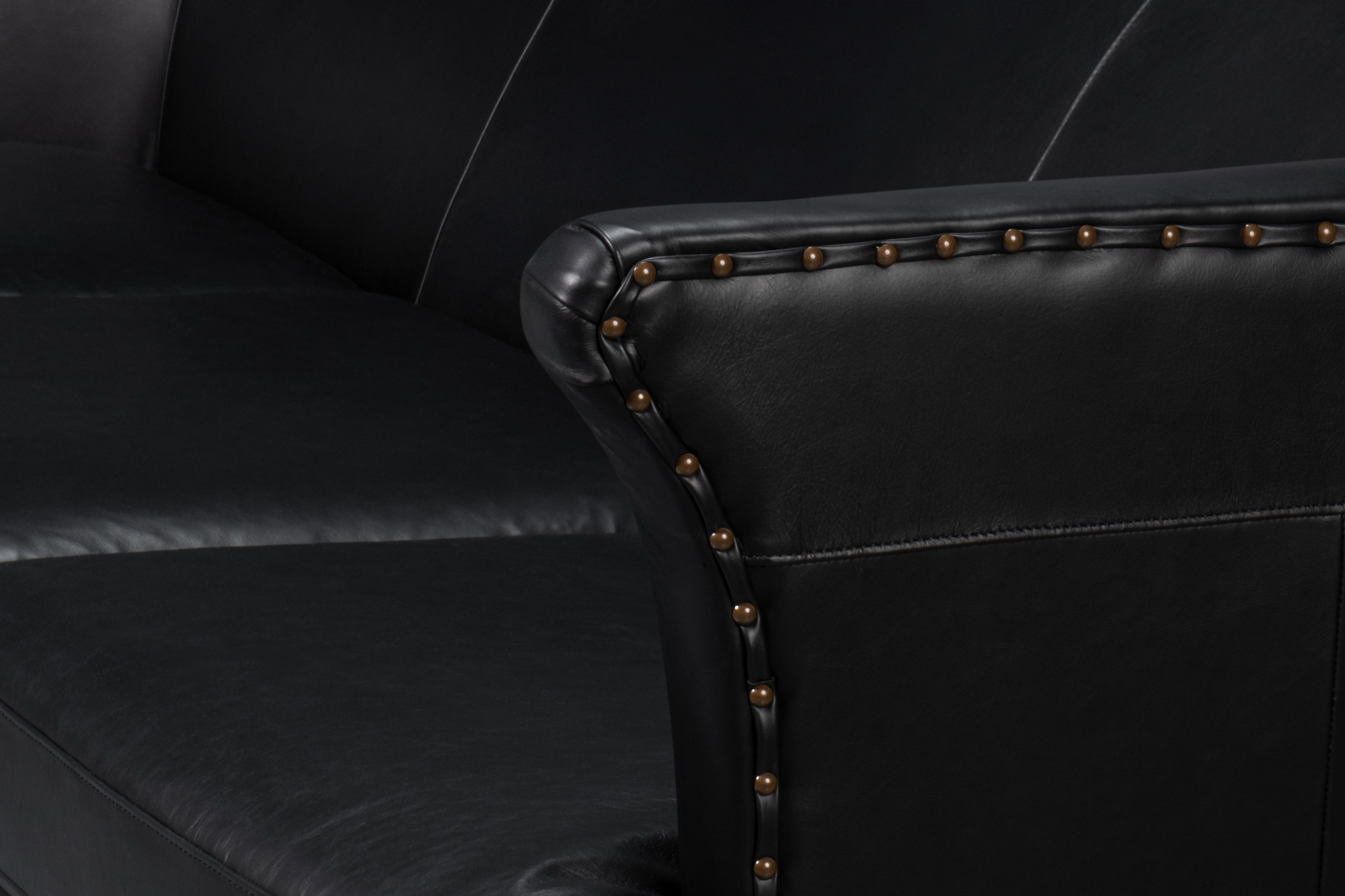 Mcmillan Distilled Leather Sofa,Onyx Blk large image 