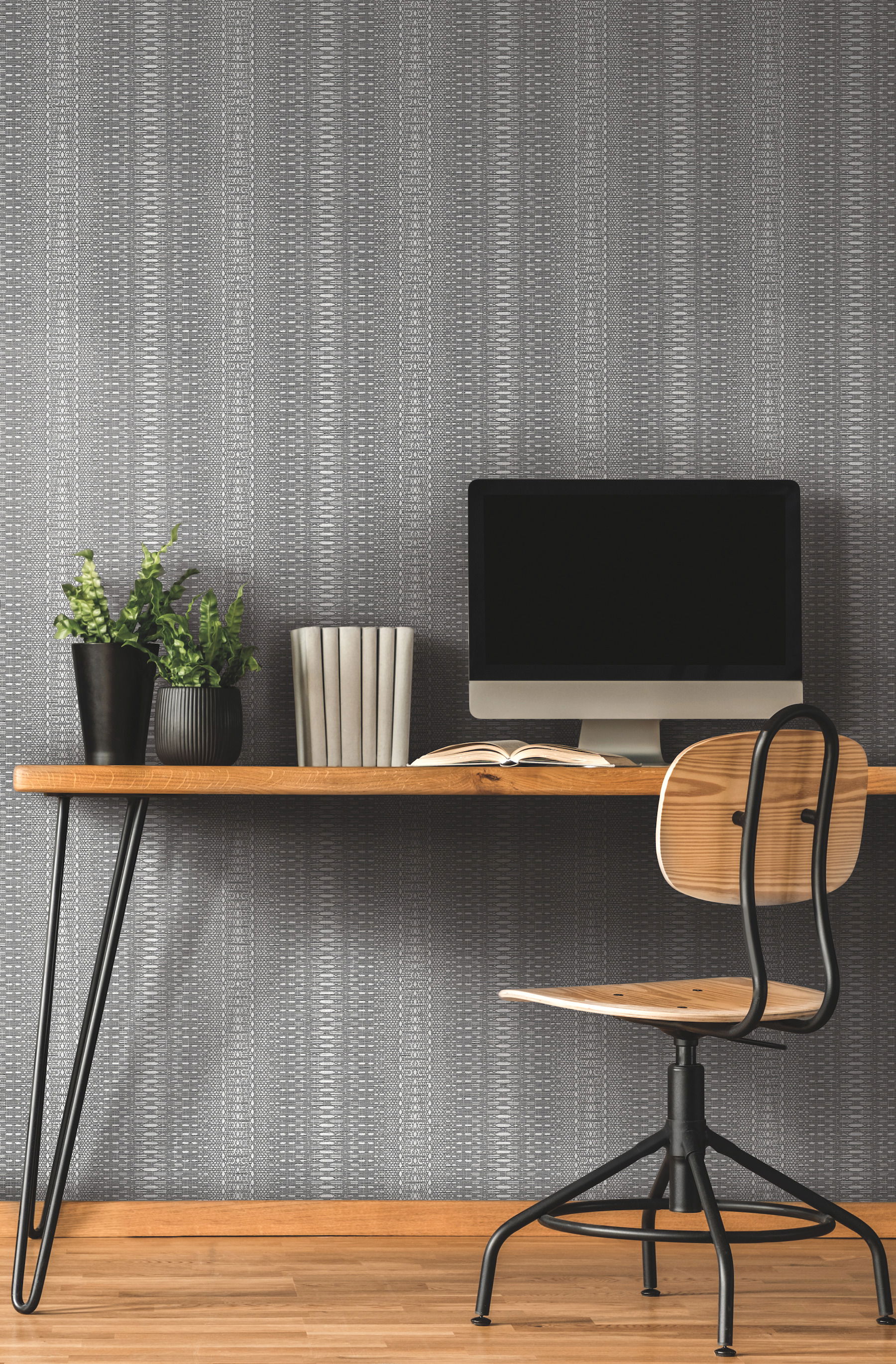 Market Stripe Black Wallpaper large image 