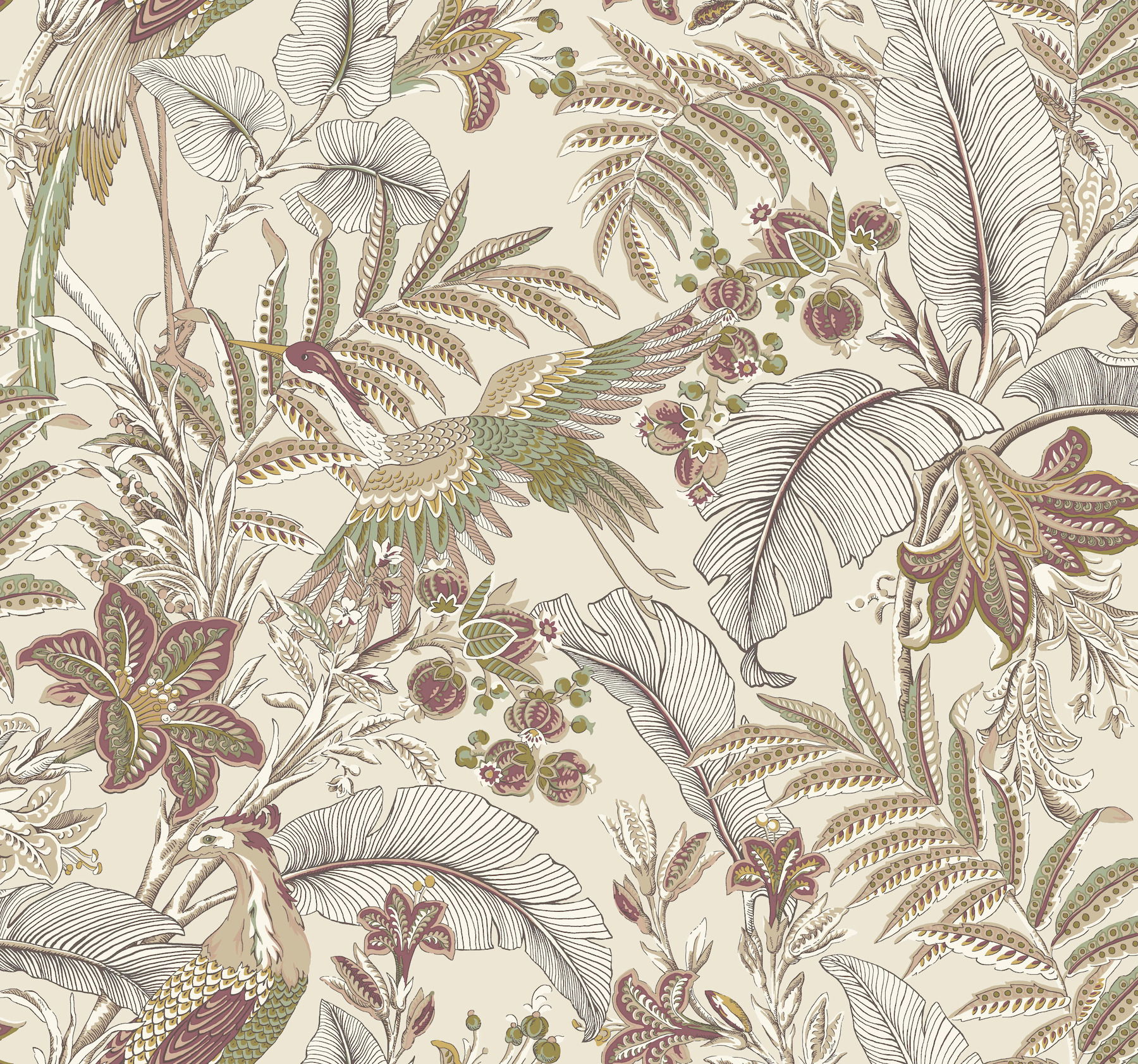 Heronwood Mulberry Wallpaper large image 