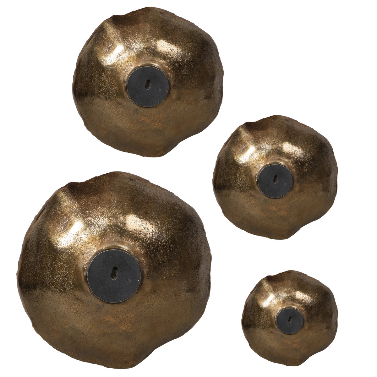 Lucky Coins Brass Wall Bowls Set/4, Sculptural Wall Art by Uttermost, 11" width x 11" height x 2.5" depth View 10