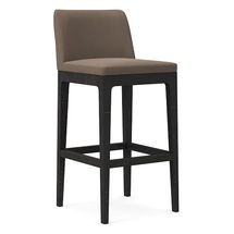 Online Designer Other Parker Bar Stool, Performance Velvet, Mocha, Black