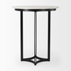 Tanner 32'L x 32'W Pedestal Dining Table | White Marble & Black Metal | Seats 2, by Mercana, 32" length x 32" width x 36" height thumbnail 4