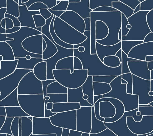 Robotics Navy Peel & Stick Wallpaper