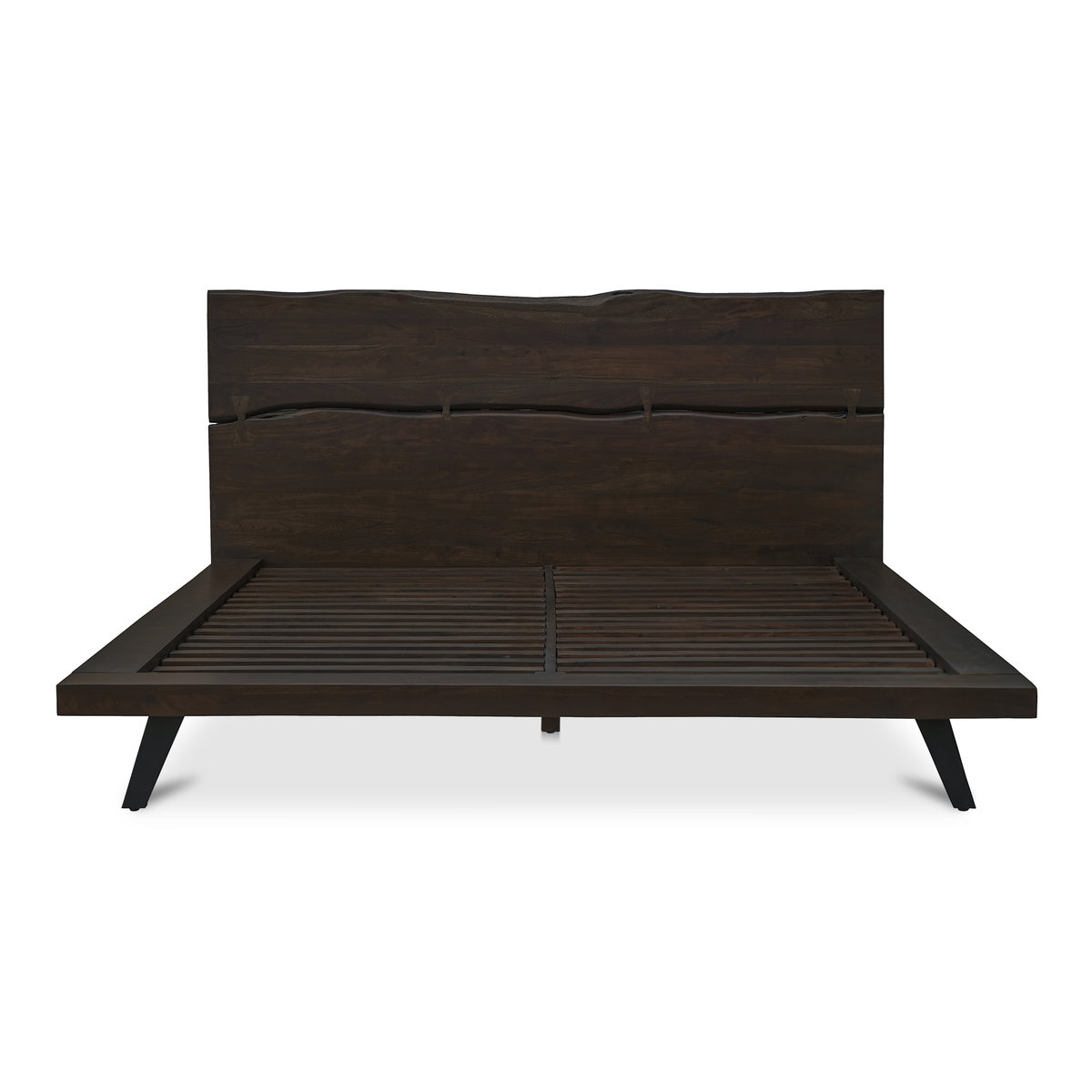 Madagascar Queen Platform Bed Dark Brown, by Moe's Home, 75.5" width x 48" height x 89" depth View 4