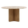 Layna Dining Table Beige, by Dovetail, 54" width x 30" height x 54" depth thumbnail 2