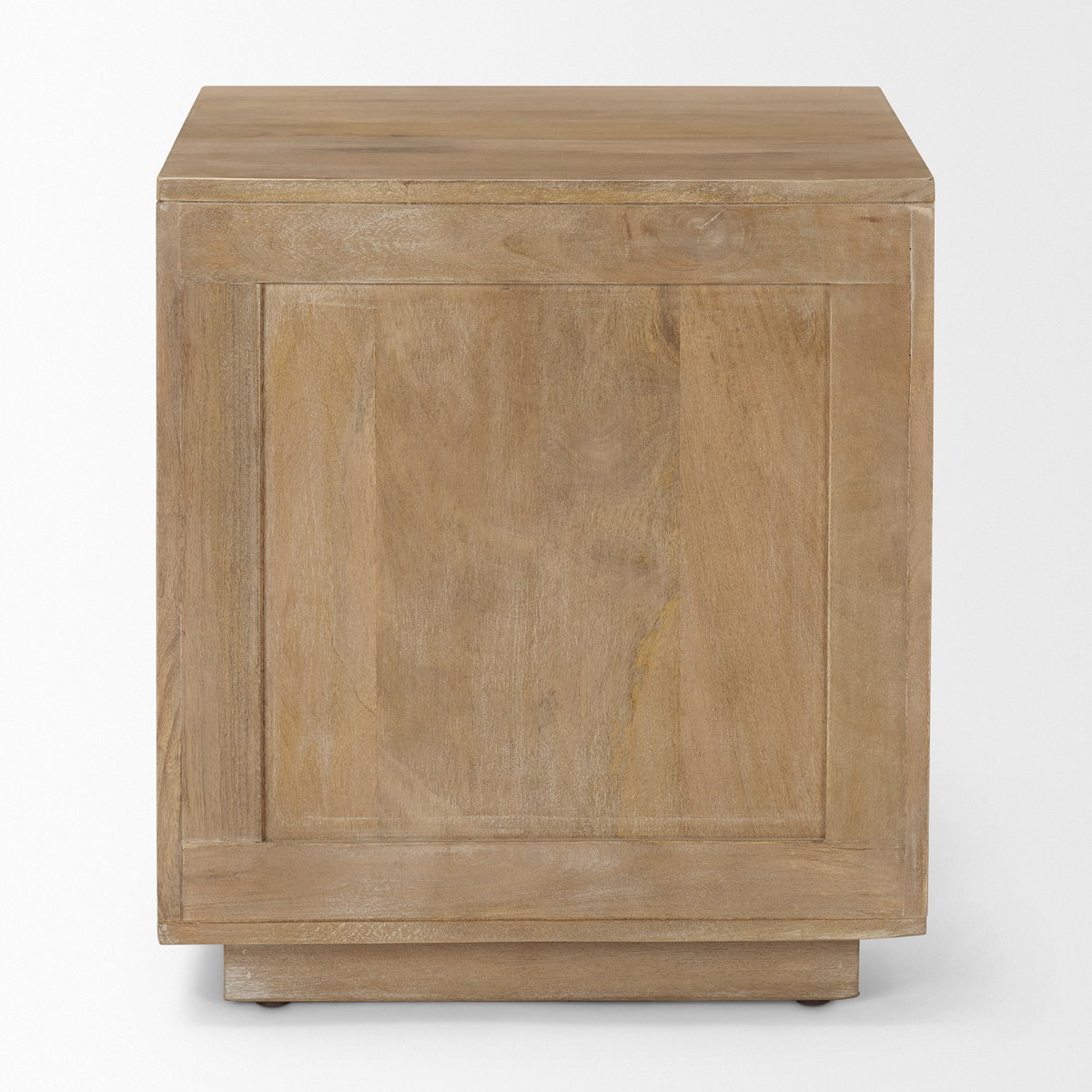 Grier Light Brown Wood with Cane End Table, Side & End Table by Mercana, 19" length x 19" width x 21" height View 5