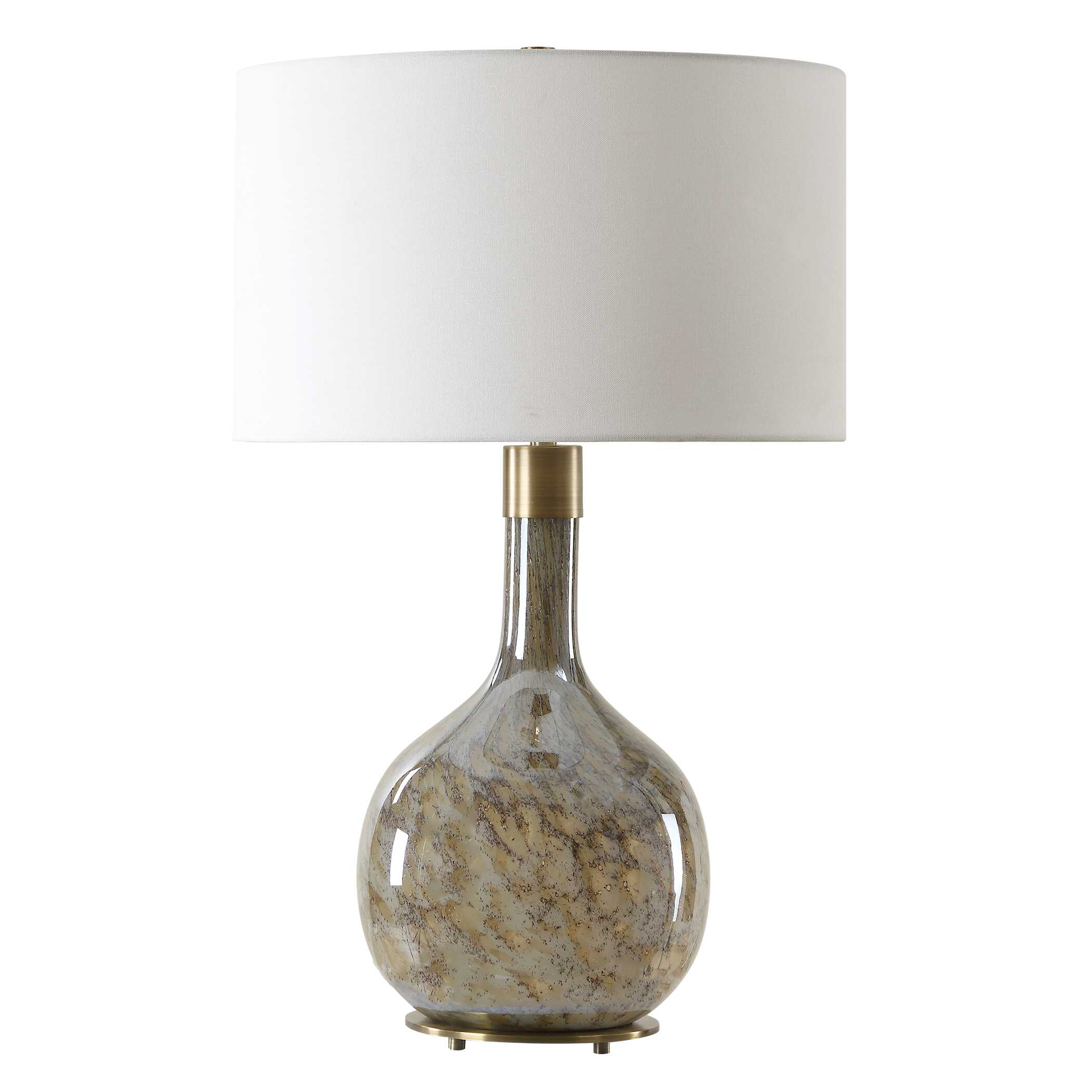 Rhine Brown Glass Table Lamp, by Uttermost, 17" width x 27.25" height x 17" depth View 5