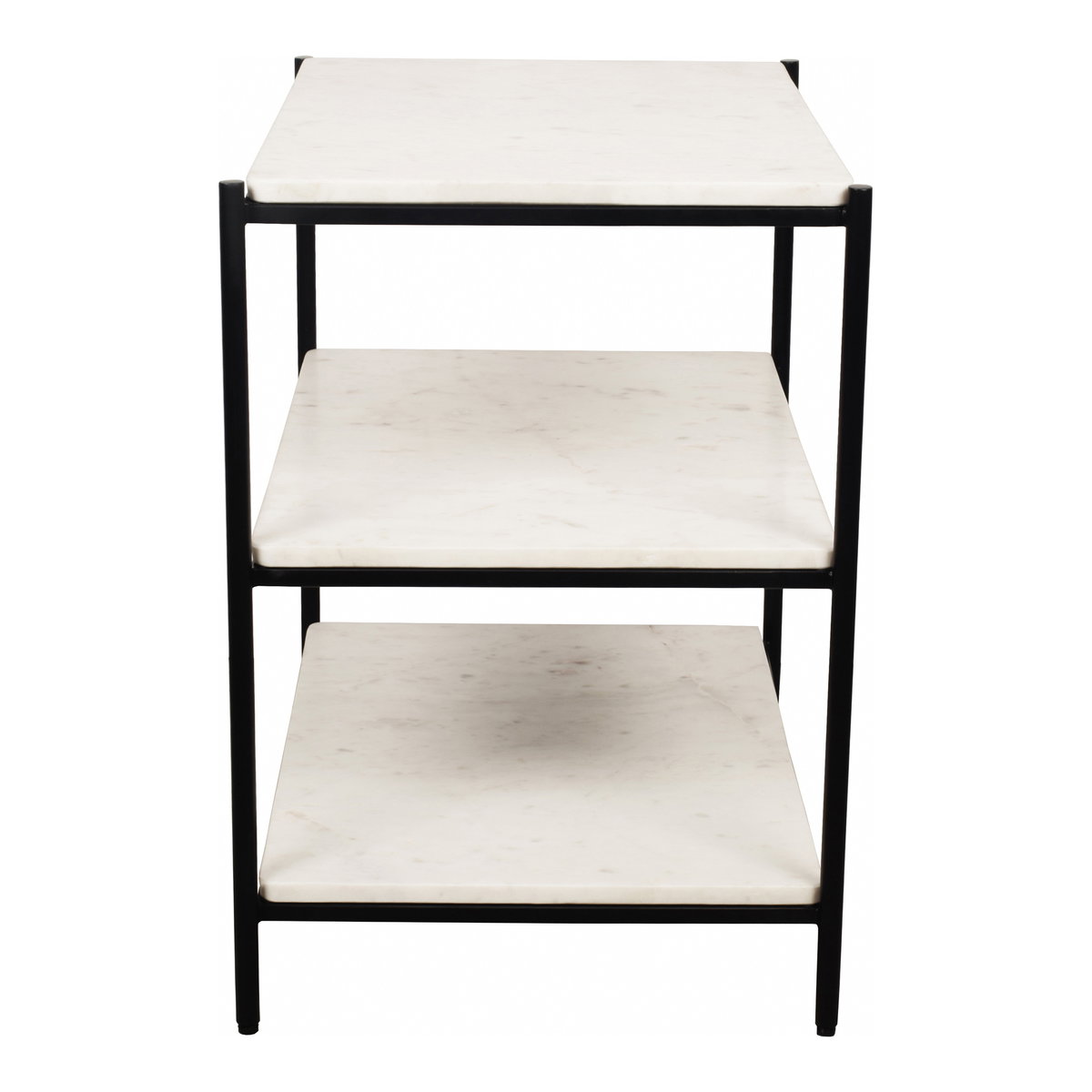 Trine Nightstand White Marble, by Moe's Home, 22" width x 23" height x 16" depth View 3