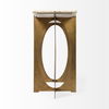 Reinhold IV 59L x 16W White Marble Top Gold Metal Base Console Table thumbnail 5