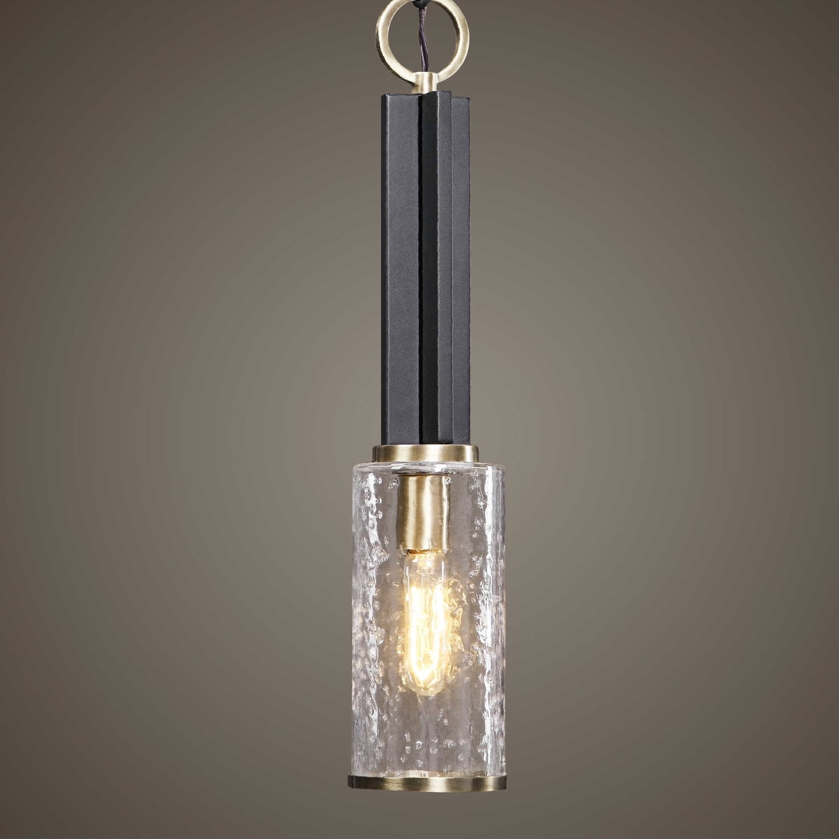 Jarsdel 1 Light Industrial Mini Pendant, Mini Light Pendant by Uttermost, 4.5" width x 23.25" height x 4.5" diameter View 3