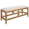 Laguna White Fabric Rattan Bench, Benche by Uttermost, 48" width x 20.5" height x 16" depth thumbnail 5