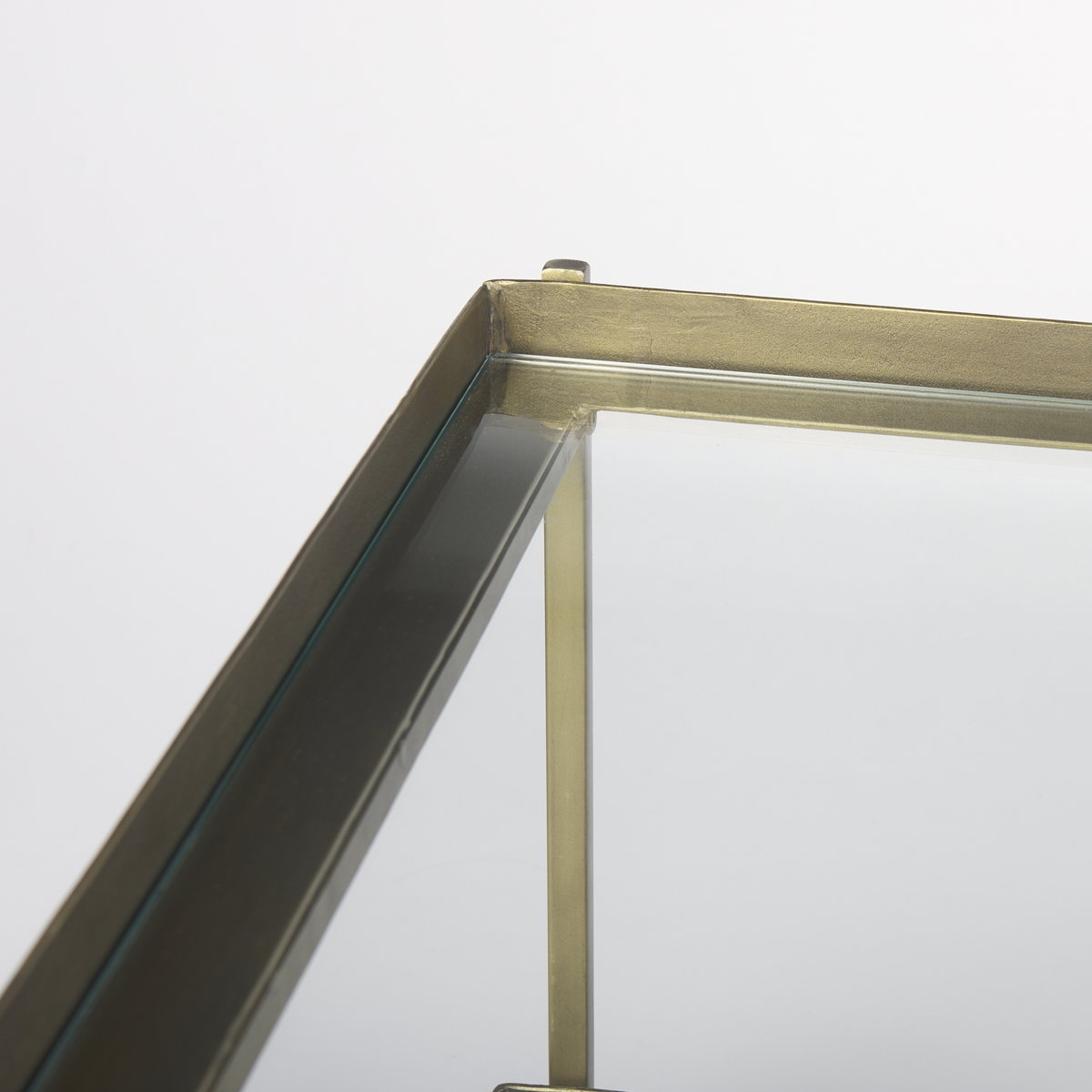 Trey  Gold Metal with Glass Coffee table, by Mercana, 56" length x 32" width x 17" height View 8