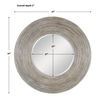Vortex White Washed Round Mirror, by Uttermost, 47" width x 2" height x 47" depth thumbnail 3