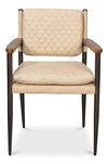 The Harley Chair, Cappuccino White Lthr, Seating by Sarreid, 23" length x 23" width x 33" height thumbnail 2