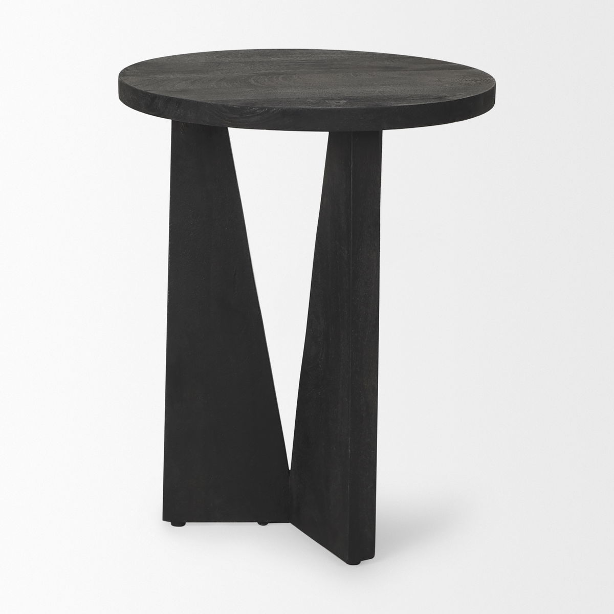 Mattius Black Wood Accent Table, Side & End Table by Mercana, 18" length x 18" width x 22.5" height View 9