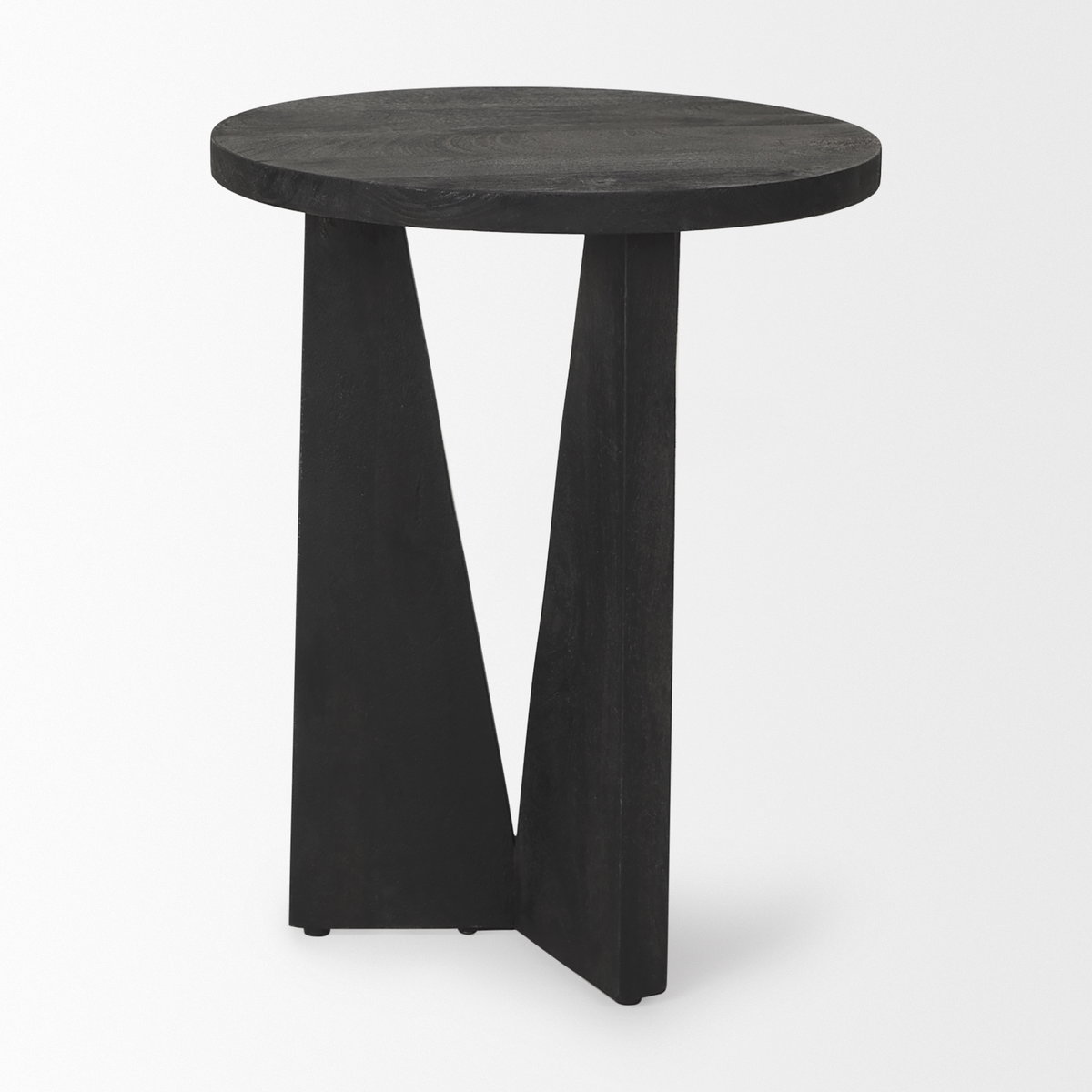 Mattius Black Wood Accent Table, Side & End Table by Mercana, 18" length x 18" width x 22.5" height View 9