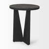 Mattius Black Wood Accent Table, Side & End Table by Mercana, 18" length x 18" width x 22.5" height thumbnail 9
