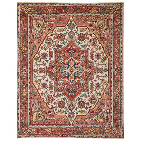 Wilkes Hand-Knotted Wool Red/Beige Area Rug