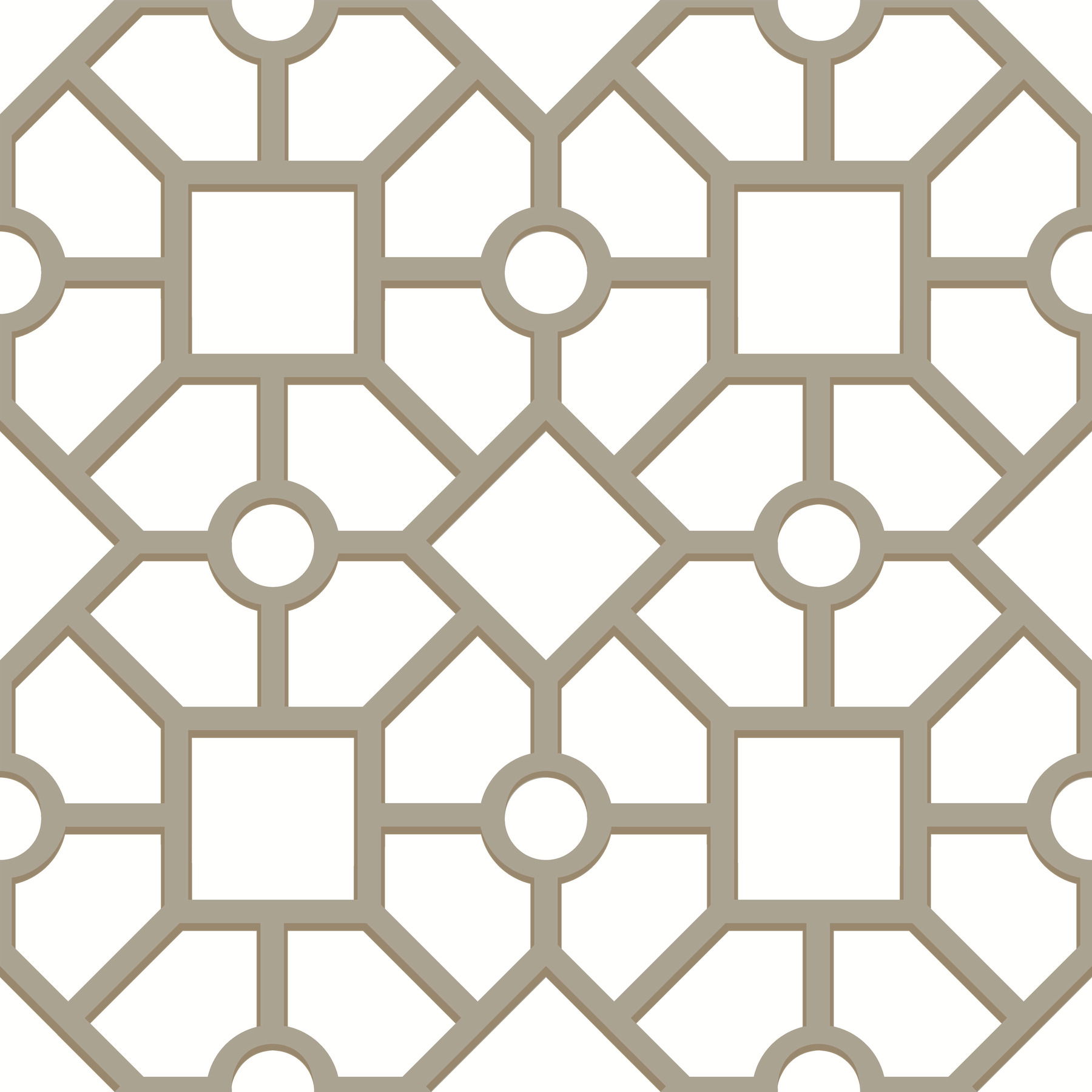 Hedgerow Trellis Taupe & Gold Peel & Stick Wallpaper, by York Wall, 20' length x 1'8.5" width x 0.02" depth View 1