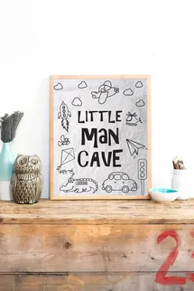 Online Designer Bedroom Canvas or Print, Little Man Cave
