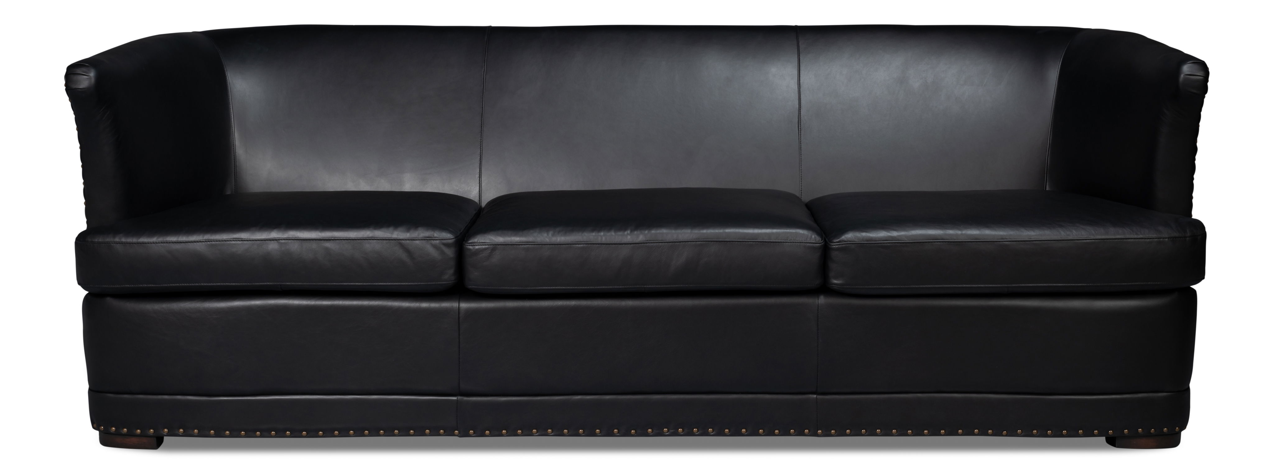 Mcmillan Distilled Leather Sofa,Onyx Blk large image 