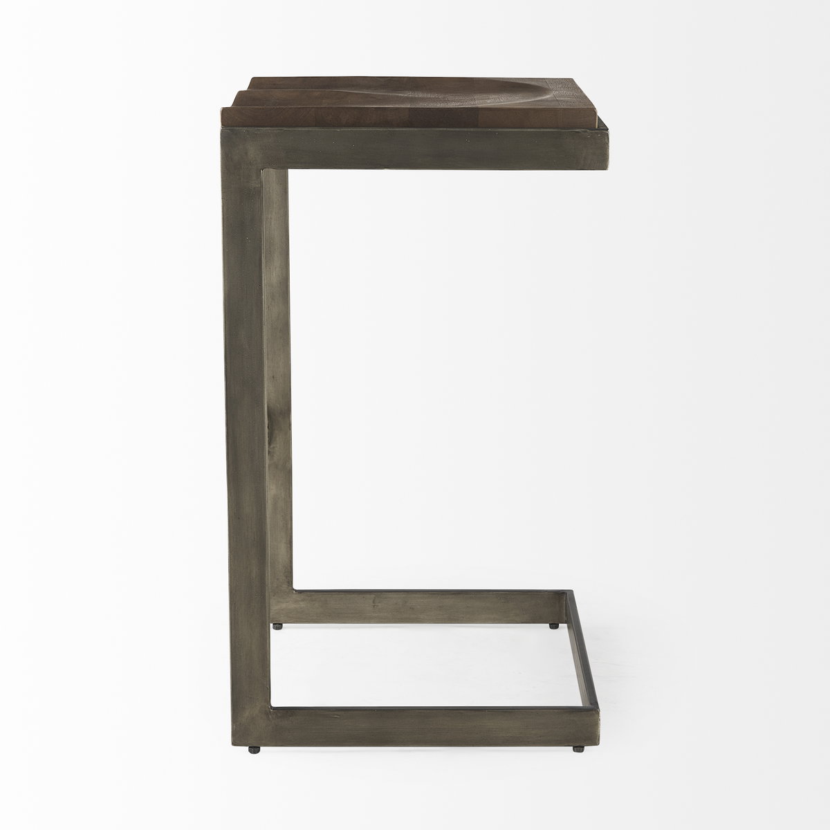 Kiran Backless 30in Seat Bar Stool | Brown Wood with Antique Nickel, Counter & Bar Stool by Mercana, 17" length x 17" width x 30" height View 4