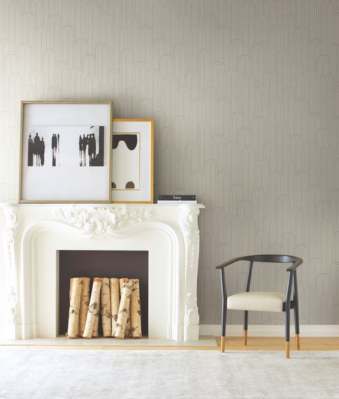 Speakeasy Beige Wallpaper