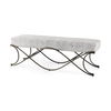 Ayla 55L x 17.6W x 18H Dark Gray Fabric Seat with Dark Nickel Metal Frame Bench thumbnail 0