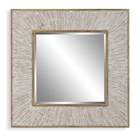 Wharton Whitewashed Square Mirror