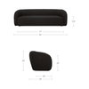 Faye Sofa Black Boucle, Sofas & Sectional by Moe's Home, 92" width x 29" height x 35" depth thumbnail 9