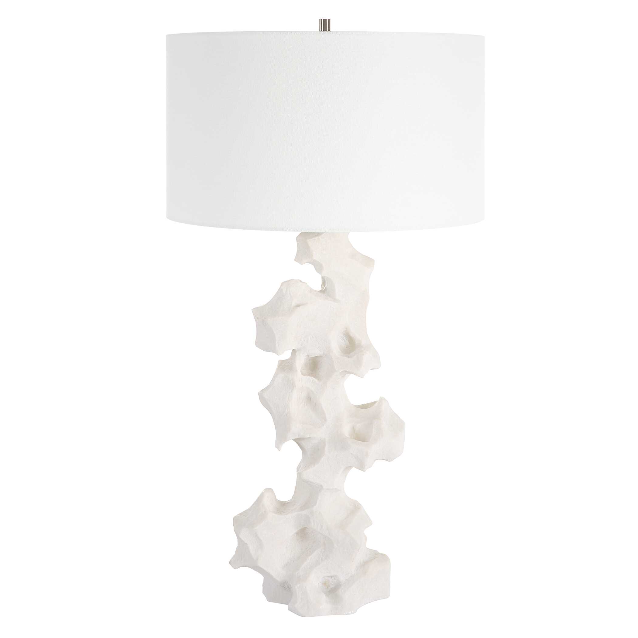 Remnant White Marble Table Lamp, by Uttermost, 17" width x 32" height x 17" depth View 5