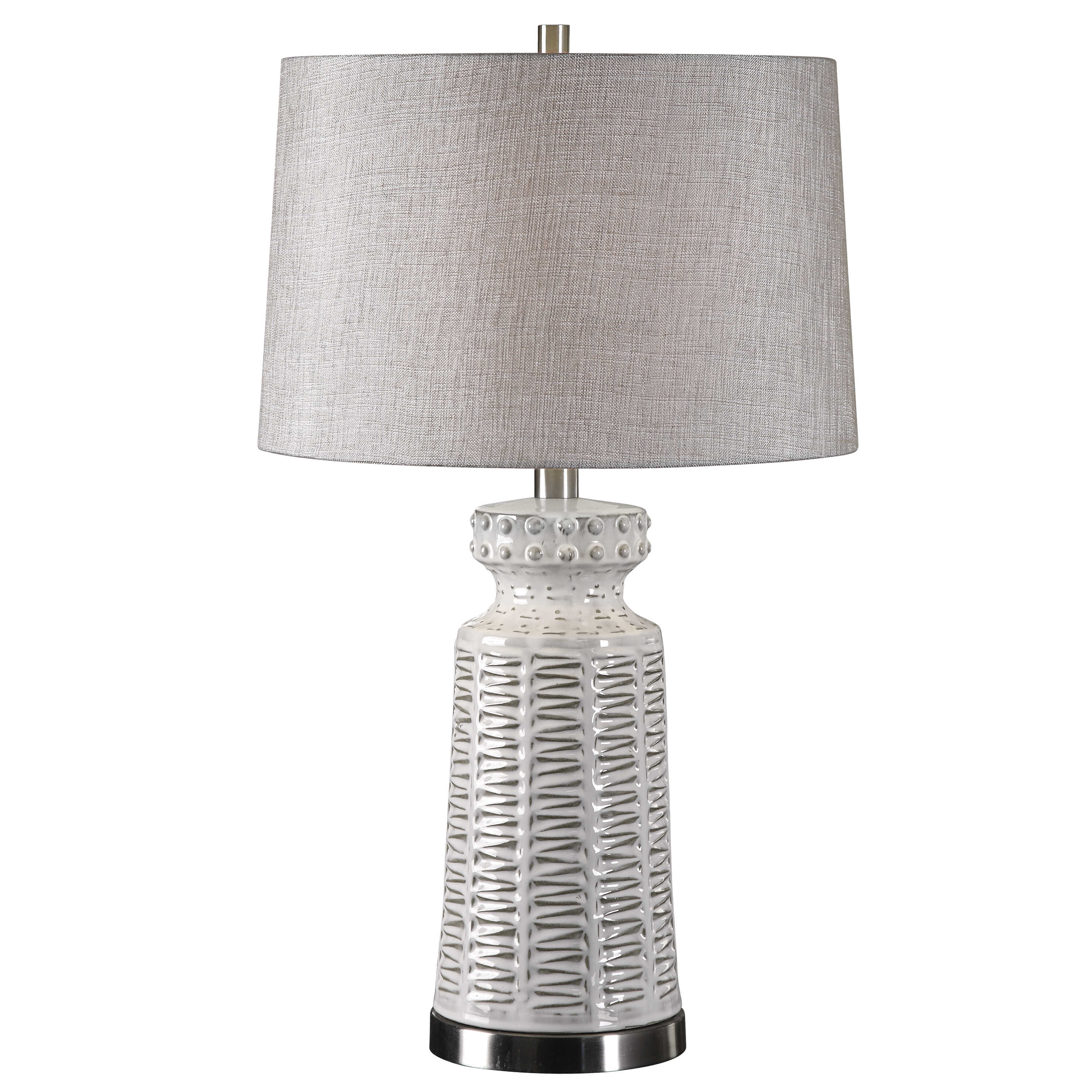 Kansa Distressed White Table Lamp large image 