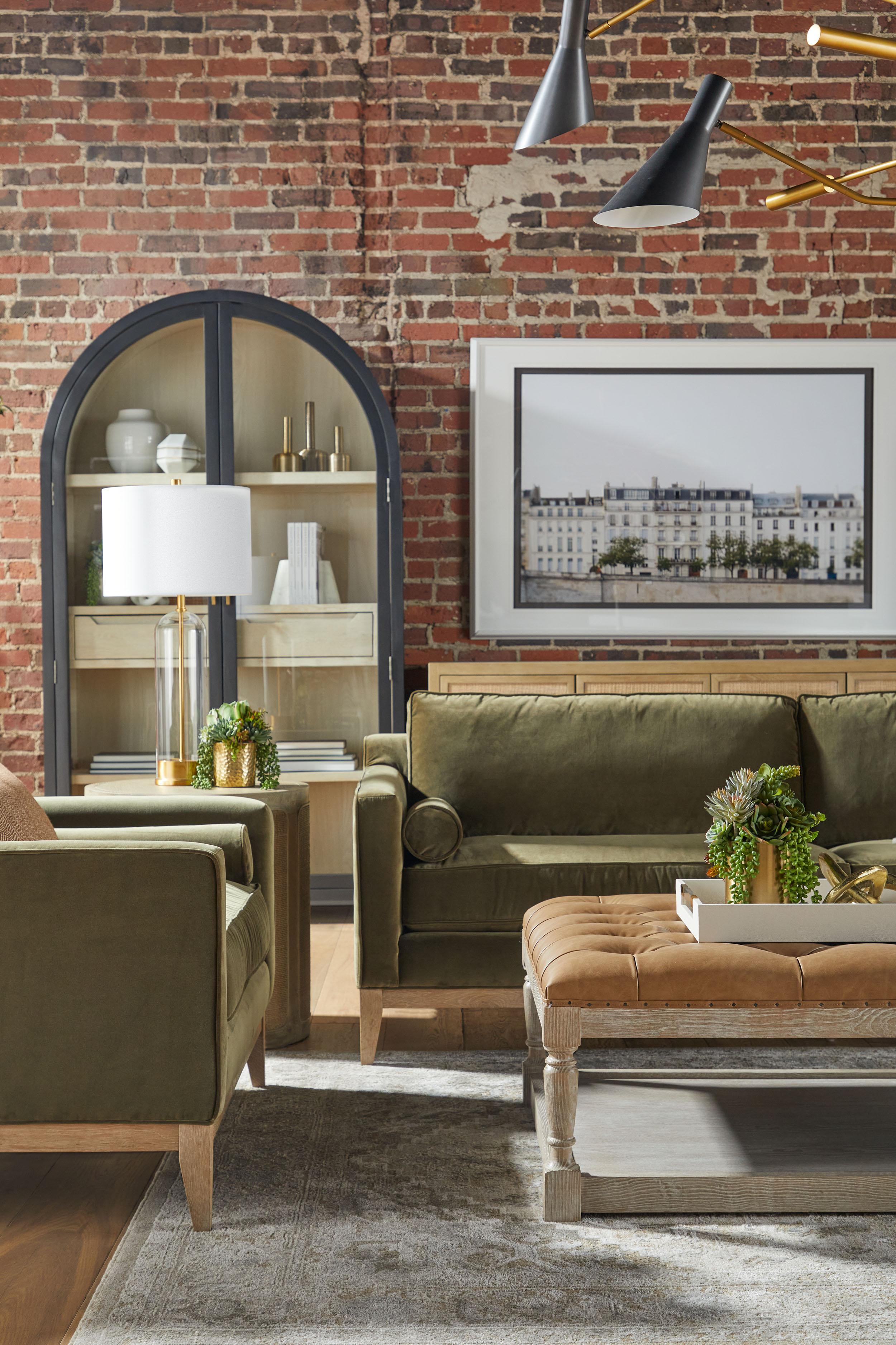 Townsend Tufted Upholstered Rectangle Coffee Table large image 