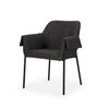 Brently Dining Chair with Gray Fabric & Matte Black Metal Legs, by Mercana, 24.5" length x 29.5" width x 32.5" height thumbnail 1