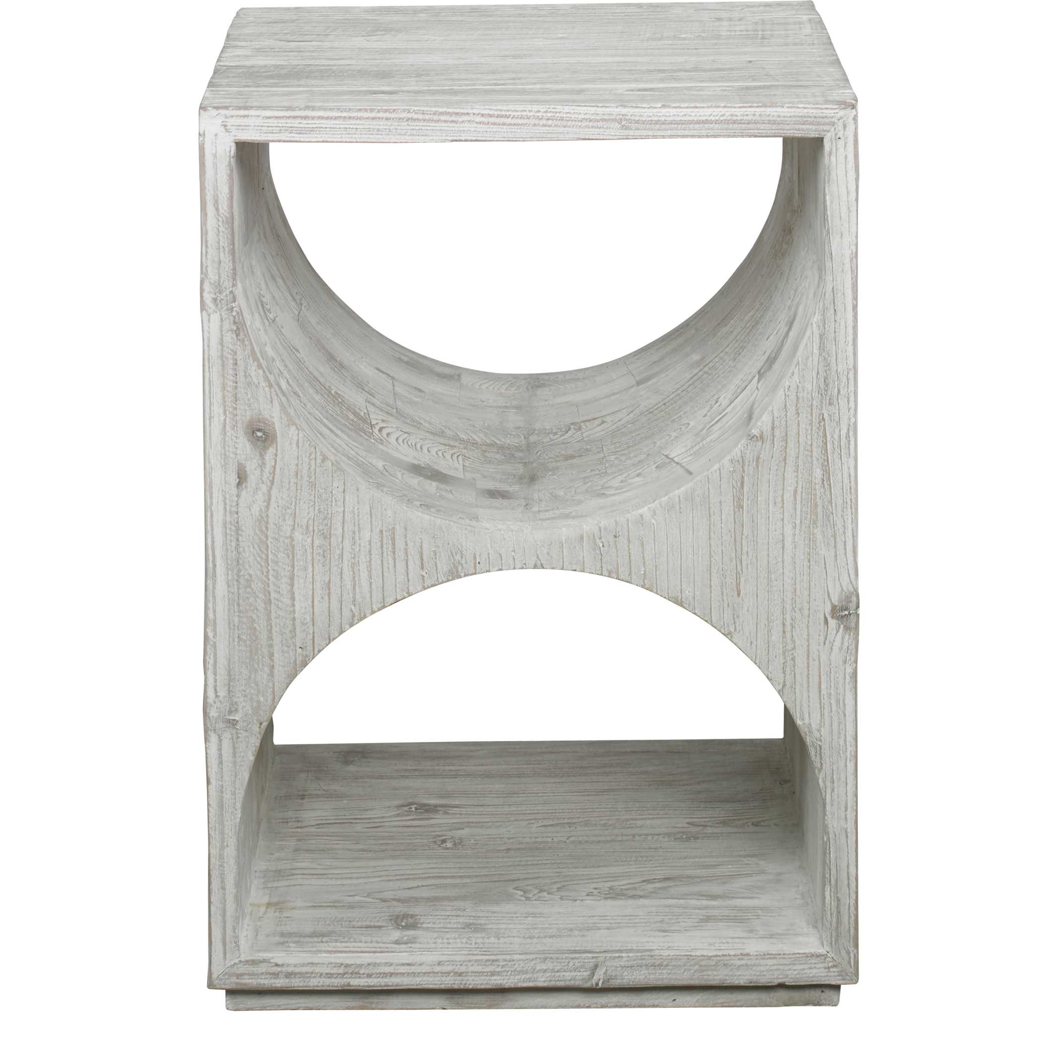 Hans White Side Table, Furniture by Uttermost, 18" width x 25" height x 18" depth View 4