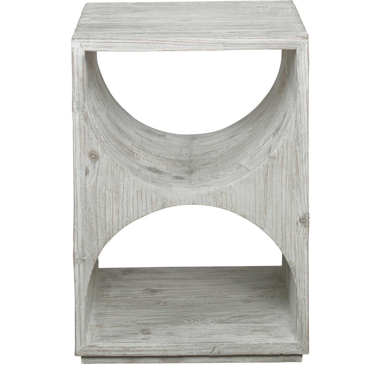 Hans White Side Table, Side & End Table by Uttermost, 18" width x 25" height x 18" depth View 4