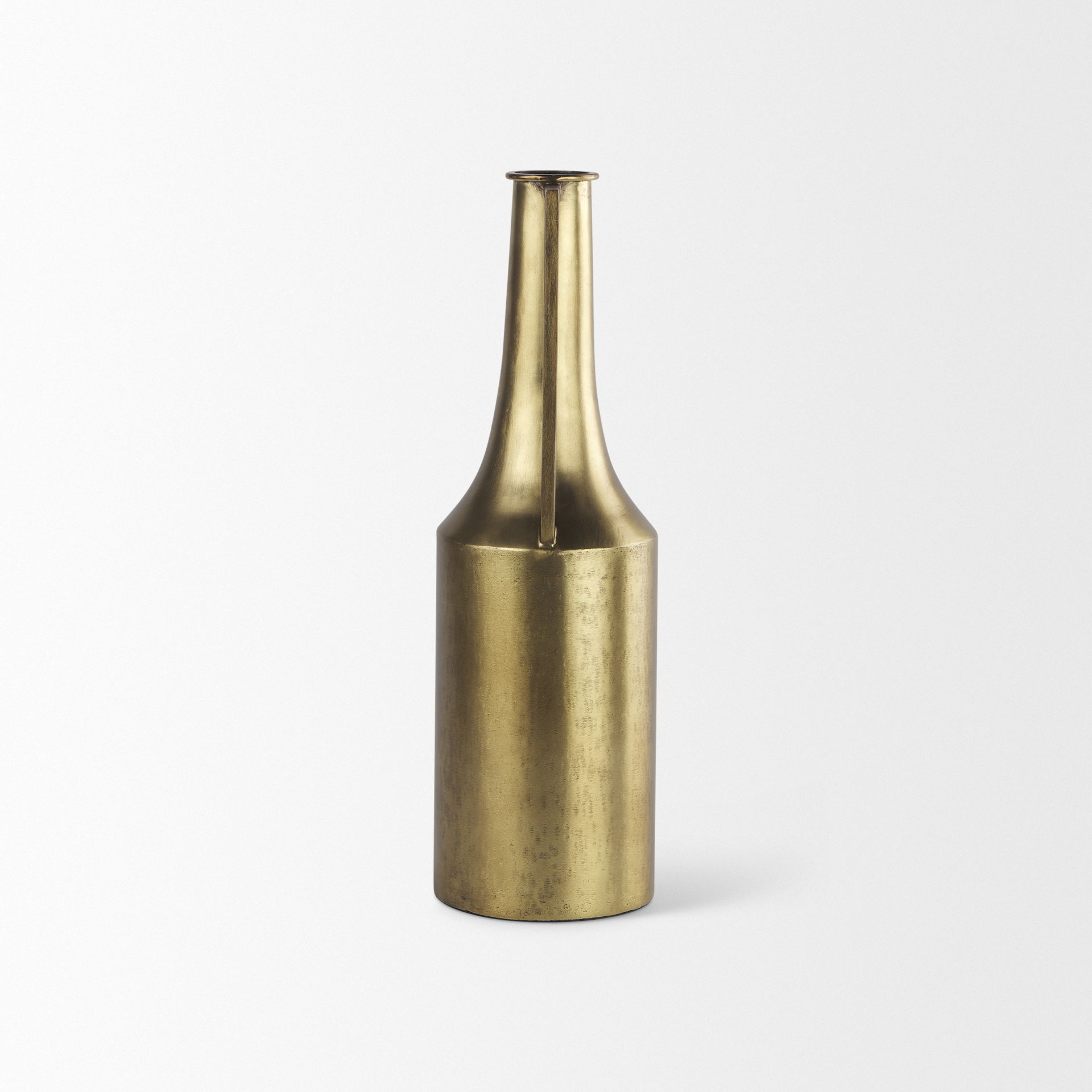 Aubrey Medium 18.0H Gold Iron Jug Vase, Decorative Jar by Mercana, 5.5" length x 5.5" width x 18" height View 7