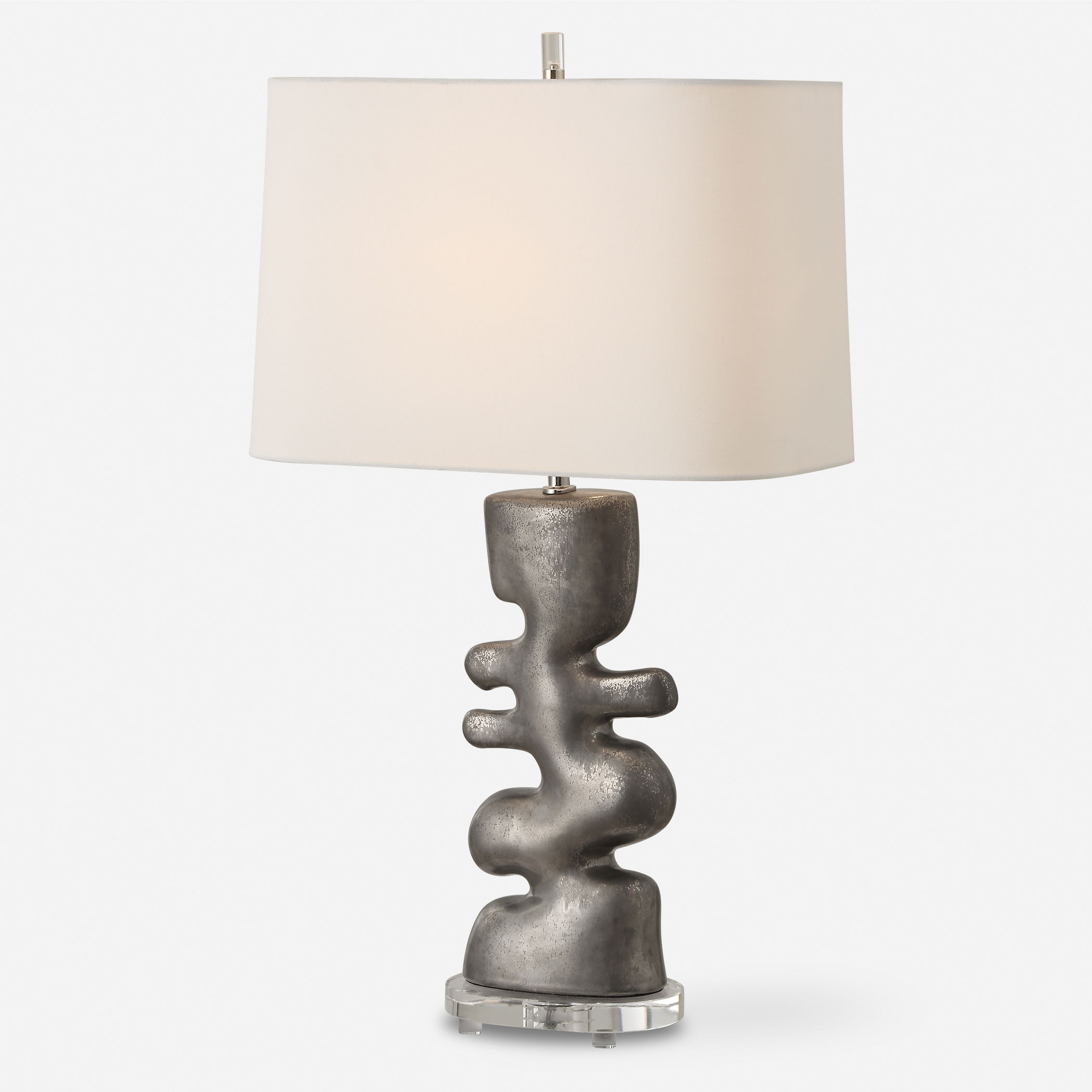 Free Flowing Nickel Table Lamp large image 