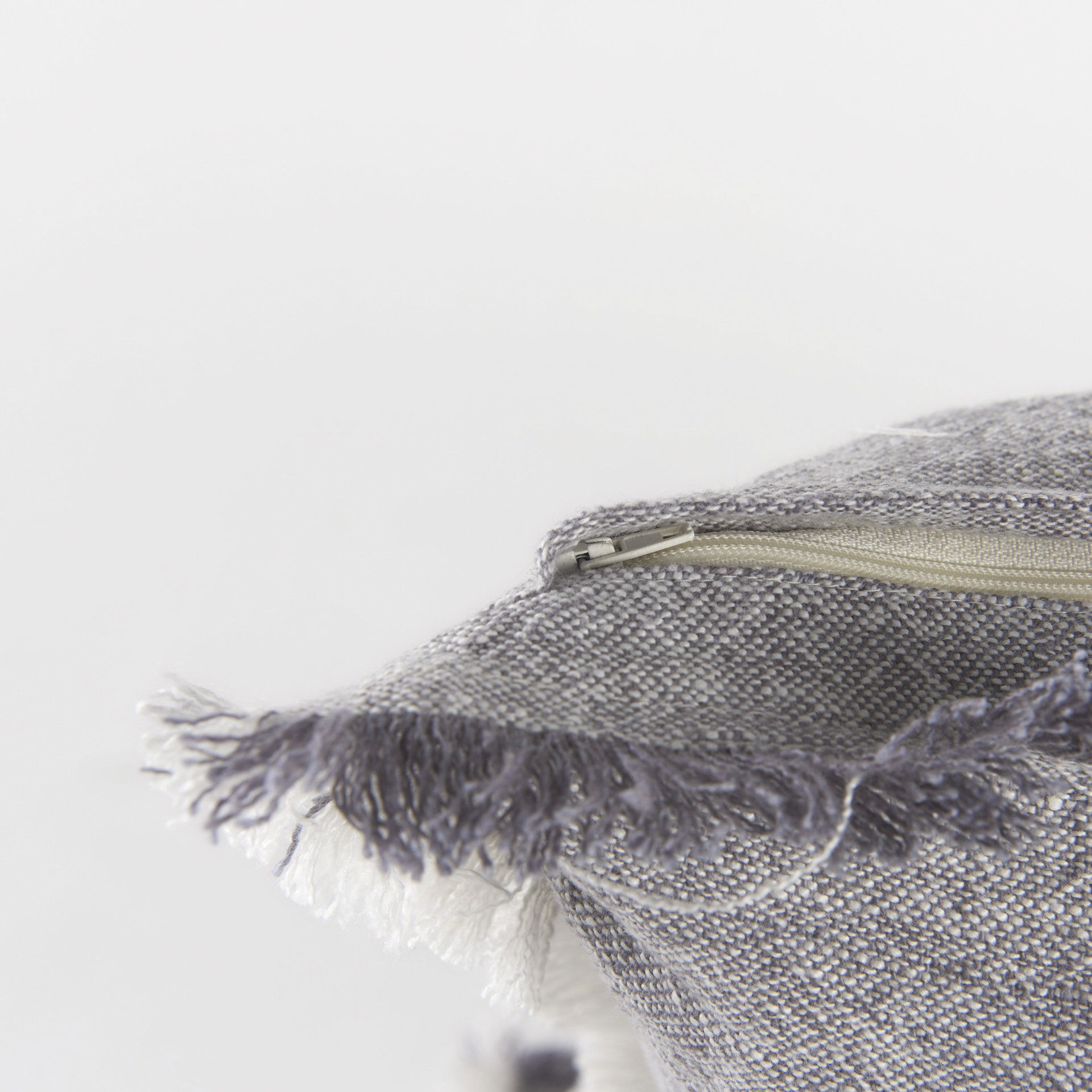 Thais 20L x 20W Blue and Cream Fringed Decorative Pillow Cover, by Mercana, 20" length x 20" width x 0.2" height View 12