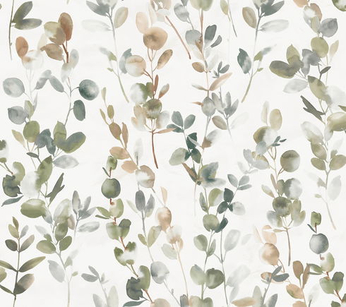 Joyful Eucalpytus Green Wallpaper