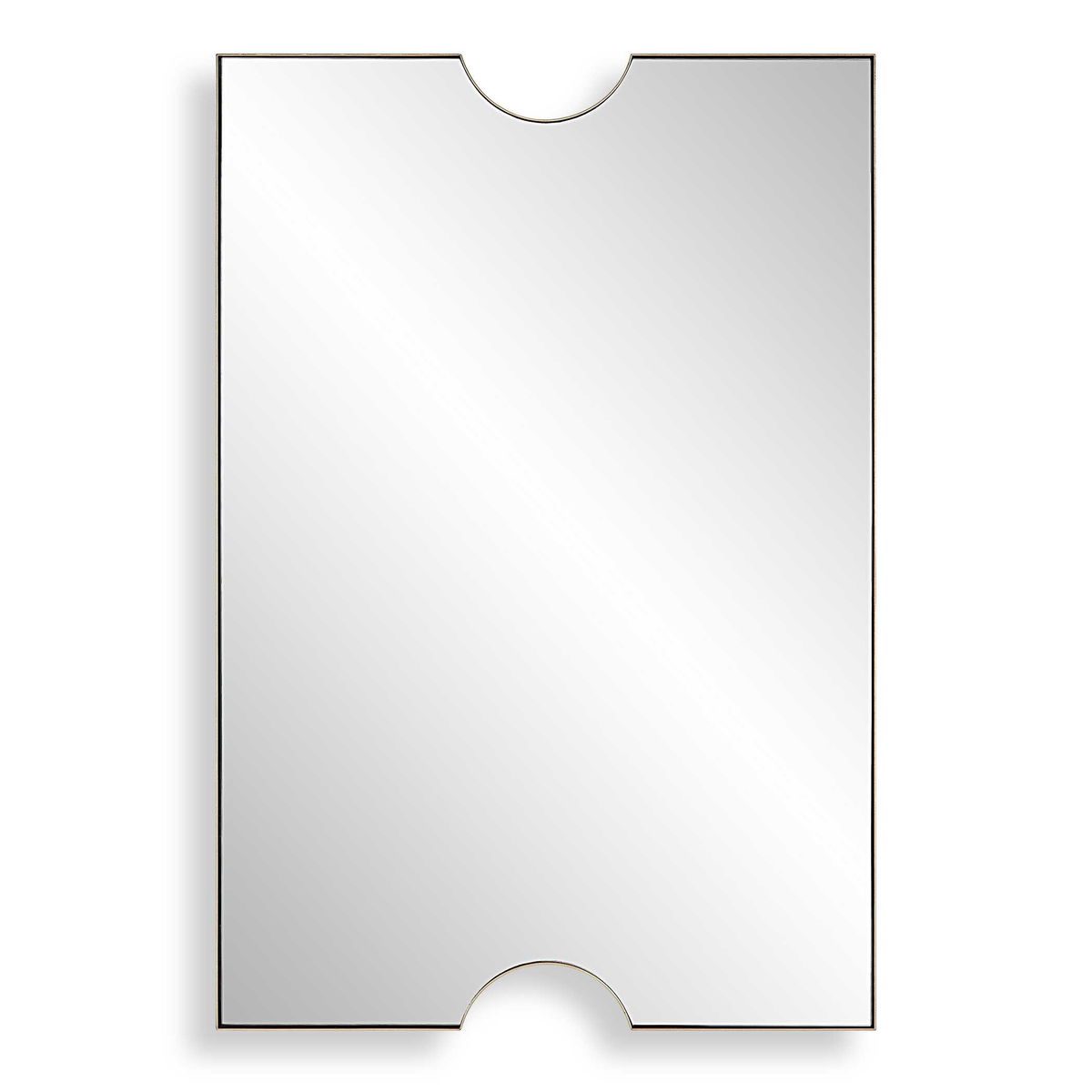 Ticket Gold Vanity Mirror, by Uttermost, 1'11.75" width x 2'11.5" height x 1.12" depth View 1